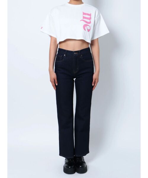 jouetie(ジュエティ)の「me jane クロップド Tシャツ【コラボ】(Tシャツ/カットソー・レディース・ブラック/オフホワイト/オレンジ・MEDIUM)」の11枚目の写真