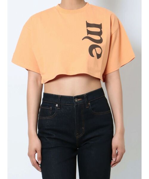 jouetie(ジュエティ)の「me jane クロップド Tシャツ【コラボ】(Tシャツ/カットソー・レディース・ブラック/オフホワイト/オレンジ・MEDIUM)」の15枚目の写真