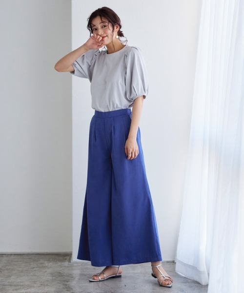 Pierrot（ピエロ）の「リネンライクタックパンツ（その他パンツ・レディース・ブラック/グリーン系その他/グレー系その他/ブルー/モカ・M/L/PM）」の7枚目の写真
