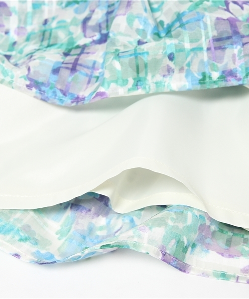 La TOTALITE（ラトータリテ）の「フラワーチェックギャザースカート。（スカート・レディース・ブルー系その他/レッド・38/36）」の10枚目の写真