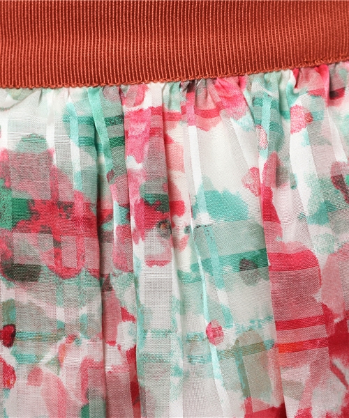 La TOTALITE（ラトータリテ）の「フラワーチェックギャザースカート。（スカート・レディース・ブルー系その他/レッド・38/36）」の14枚目の写真