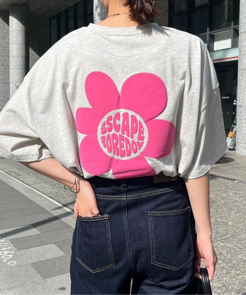 CPCM（シーピーシーエム）の「立体ぷくぷく花ロゴTシャツ（Tシャツ/カットソー・レディース・グレー/オフホワイト/イエロー系その他・FREE）」の10枚目の写真