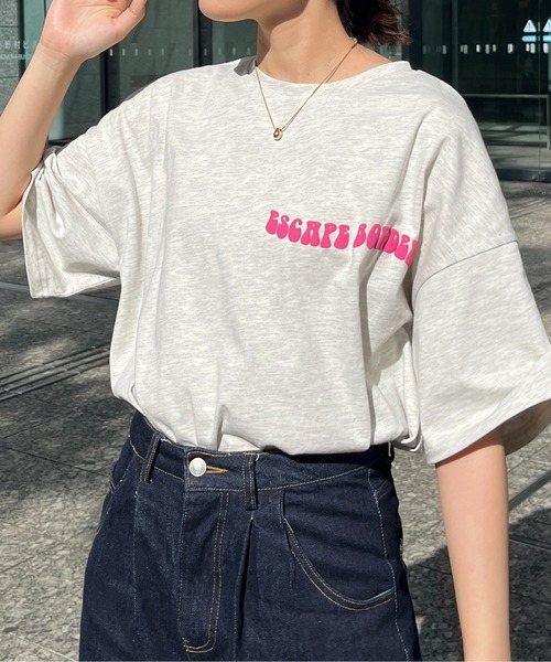 CPCM（シーピーシーエム）の「立体ぷくぷく花ロゴTシャツ（Tシャツ/カットソー・レディース・グレー/オフホワイト/イエロー系その他・FREE）」の11枚目の写真