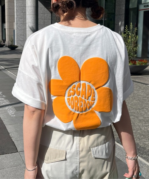 CPCM（シーピーシーエム）の「立体ぷくぷく花ロゴTシャツ（Tシャツ/カットソー・レディース・グレー/オフホワイト/イエロー系その他・FREE）」の12枚目の写真