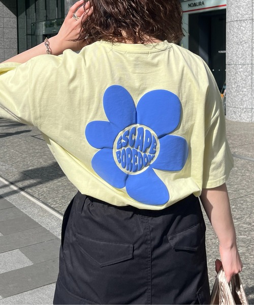 CPCM（シーピーシーエム）の「立体ぷくぷく花ロゴTシャツ（Tシャツ/カットソー・レディース・グレー/オフホワイト/イエロー系その他・FREE）」の17枚目の写真