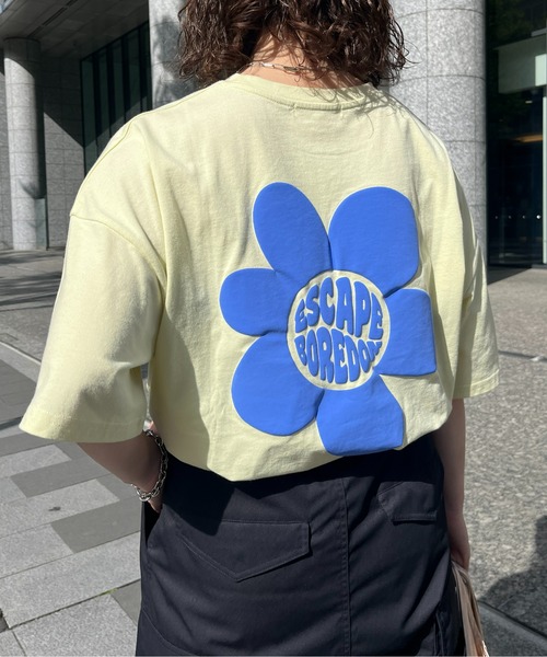 CPCM（シーピーシーエム）の「立体ぷくぷく花ロゴTシャツ（Tシャツ/カットソー・レディース・グレー/オフホワイト/イエロー系その他・FREE）」の5枚目の写真