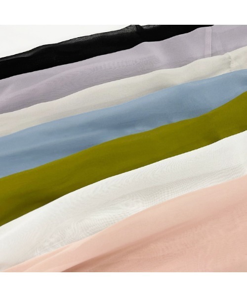 ad thie（アドティエ）の「バンドカラー シアーシャツ（シャツ/ブラウス・レディース・オフホワイト/パープル/ブラック/ピンク/ブルー/グリーン/ライトグレー・MEDIUM/LARGE）」の8枚目の写真