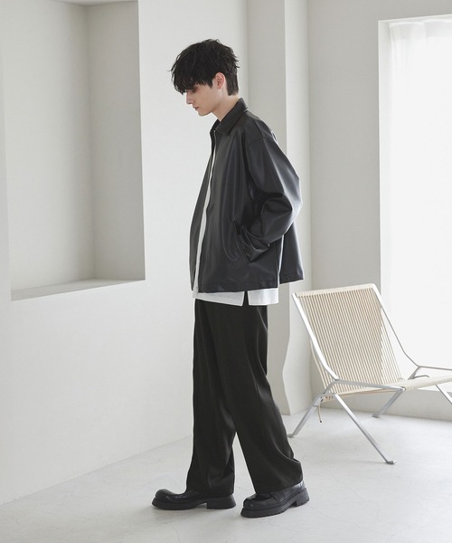 CTHY(シティ)の「ポリストレッチセンタープリーツバギーイージースラックス(スラックス・メンズ・ブルー/アイボリー/チャコール/ブラック/ライトグレー・M/L/XL/S)」の8枚目の写真