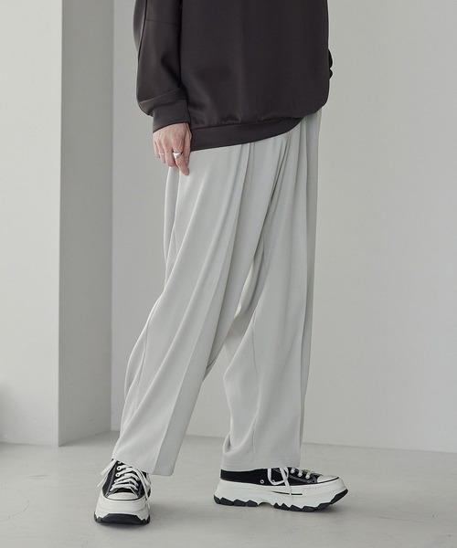 CTHY(シティ)の「ポリストレッチセンタープリーツバギーイージースラックス(スラックス・メンズ・ブルー/アイボリー/チャコール/ブラック/ライトグレー・M/L/XL/S)」の10枚目の写真