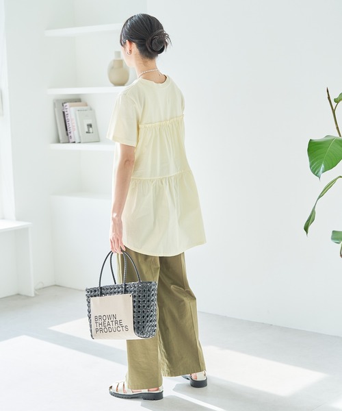 BROWN THEATRE PRODUCTS（ブラウンシアタープロダクツ）の「【BROWN THEATRE PRODUCTS】ロゴラベルバスケットバッグ（かごバッグ・レディース・ブラック/ホワイト/ベージュ系その他・FREE）」の11枚目の写真