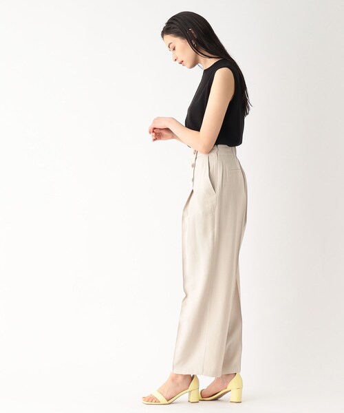 OPAQUE.CLIP(オペークドットクリップ)の「◆オーガニックコットン ノースリーブニット【洗える/UVケア】(ニット/セーター・レディース・ピンク系/ブラック/ホワイト系5/ライトブルー・40/38)」の8枚目の写真