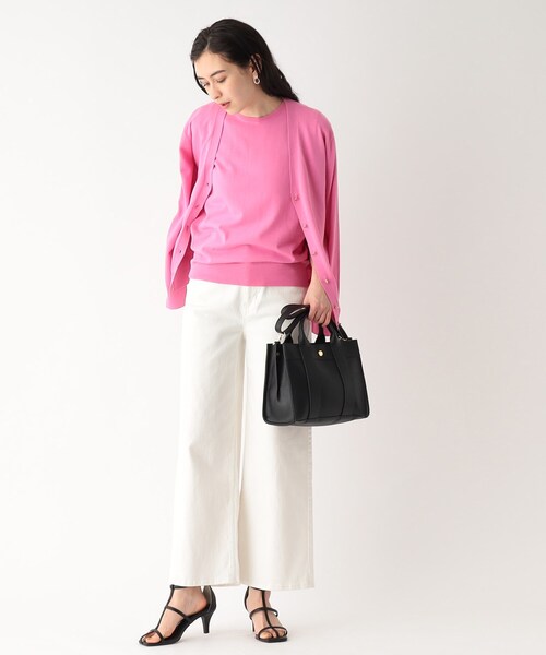 OPAQUE.CLIP(オペークドットクリップ)の「◆オーガニックコットン ノースリーブニット【洗える/UVケア】(ニット/セーター・レディース・ピンク系/ブラック/ホワイト系5/ライトブルー・40/38)」の17枚目の写真