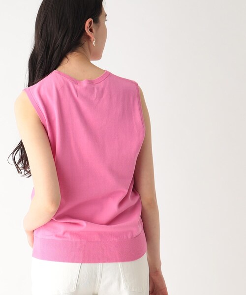 OPAQUE.CLIP(オペークドットクリップ)の「◆オーガニックコットン ノースリーブニット【洗える/UVケア】(ニット/セーター・レディース・ピンク系/ブラック/ホワイト系5/ライトブルー・40/38)」の19枚目の写真
