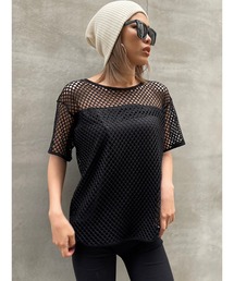EGOIST | レイヤード半袖メッシュトップス(Tシャツ/カットソー)