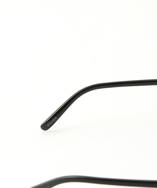 美品✨ケース付❗️EYEVAN サングラス 黒×水色レンズ ケース付 男女兼用 Anselme Claire】ユニセックス ボストン型 サングラス 伊達