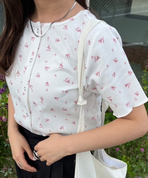 nemne store(ネンネストア)の「【低身長用サイズあり】前後2way総柄サーマルカーディガン(カーディガン/ボレロ・レディース・アイボリー/オフホワイト/ブルー・SMALL/MEDIUM)」の17枚目の写真