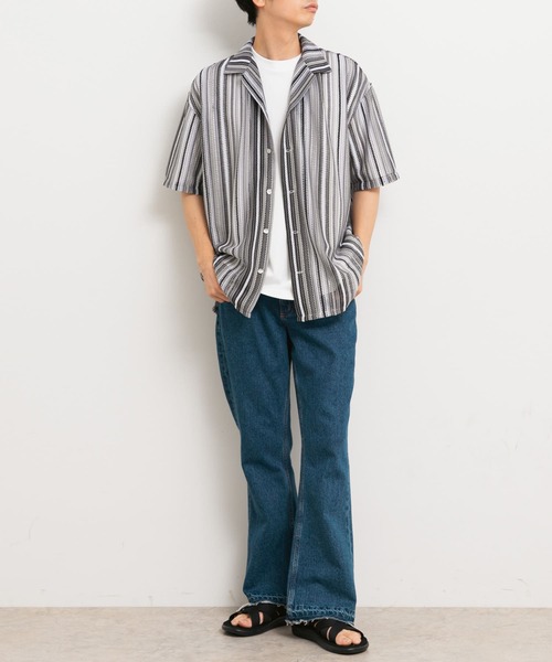 SENSE OF PLACE by URBAN RESEARCH(センスオブプレイスバイアーバンリサーチ)の「マルチストライプレースシャツ(5分袖)(シャツ/ブラウス・メンズ・その他2/その他1/その他3・LARGE/MEDIUM)」の7枚目の写真