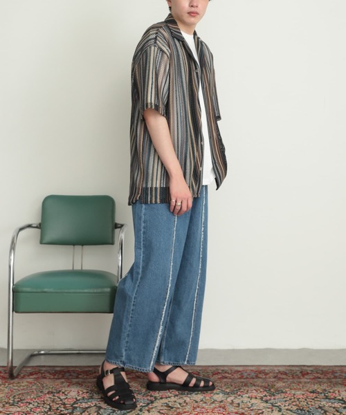 SENSE OF PLACE by URBAN RESEARCH(センスオブプレイスバイアーバンリサーチ)の「マルチストライプレースシャツ(5分袖)(シャツ/ブラウス・メンズ・その他2/その他1/その他3・LARGE/MEDIUM)」の12枚目の写真