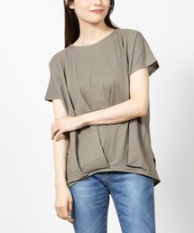 SARARI 冷感裾タック無地半袖Tシャツ