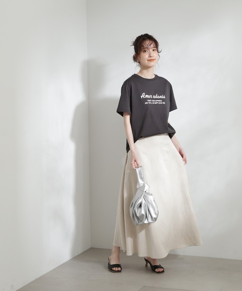 N.(N. Natural Beauty Basic)(エヌエヌナチュラルビューティーベーシック)の「◆レトロ風ポップロゴTシャツ(Tシャツ/カットソー・レディース・チャコール/オフホワイト/サーモンピンク・MEDIUM)」の13枚目の写真