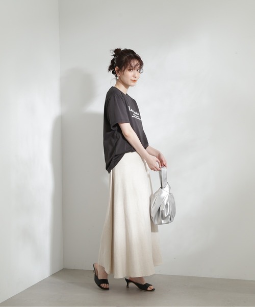 N.(N. Natural Beauty Basic)(エヌエヌナチュラルビューティーベーシック)の「◆レトロ風ポップロゴTシャツ(Tシャツ/カットソー・レディース・チャコール/オフホワイト/サーモンピンク・MEDIUM)」の14枚目の写真