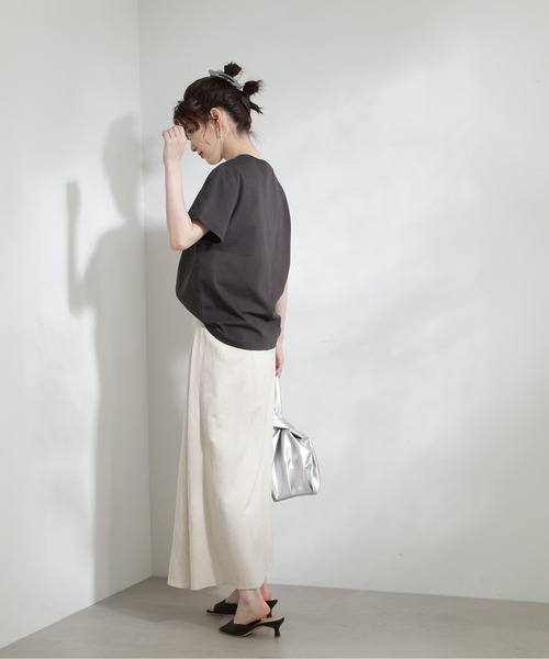 N.(N. Natural Beauty Basic)(エヌエヌナチュラルビューティーベーシック)の「◆レトロ風ポップロゴTシャツ(Tシャツ/カットソー・レディース・チャコール/オフホワイト/サーモンピンク・MEDIUM)」の15枚目の写真