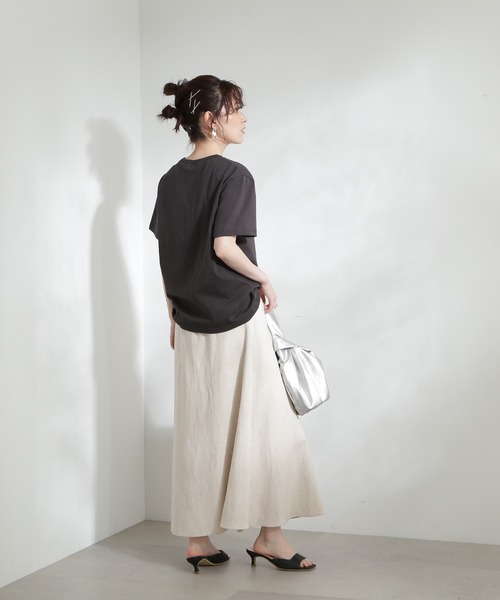N.(N. Natural Beauty Basic)(エヌエヌナチュラルビューティーベーシック)の「◆レトロ風ポップロゴTシャツ(Tシャツ/カットソー・レディース・チャコール/オフホワイト/サーモンピンク・MEDIUM)」の16枚目の写真