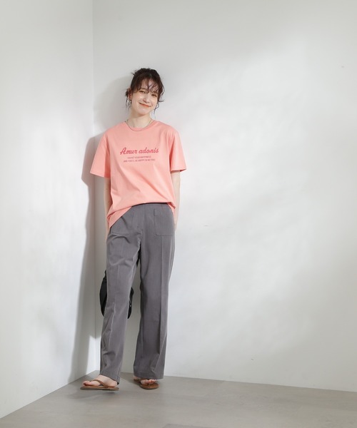 N.(N. Natural Beauty Basic)(エヌエヌナチュラルビューティーベーシック)の「◆レトロ風ポップロゴTシャツ(Tシャツ/カットソー・レディース・チャコール/オフホワイト/サーモンピンク・MEDIUM)」の22枚目の写真