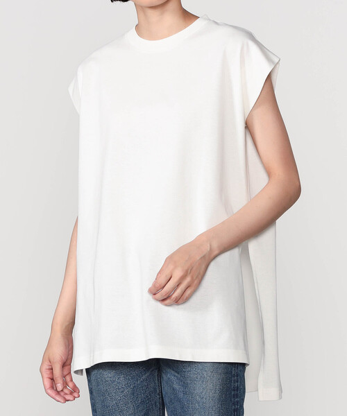 Morris & Sons（モリスアンドサンズ）の「MORRIS & SONS | ノースリーブカットソー WOMEN（Tシャツ/カットソー・レディース・ベージュ/ネイビー/ホワイト/グレー/ブラック・F）」の10枚目の写真