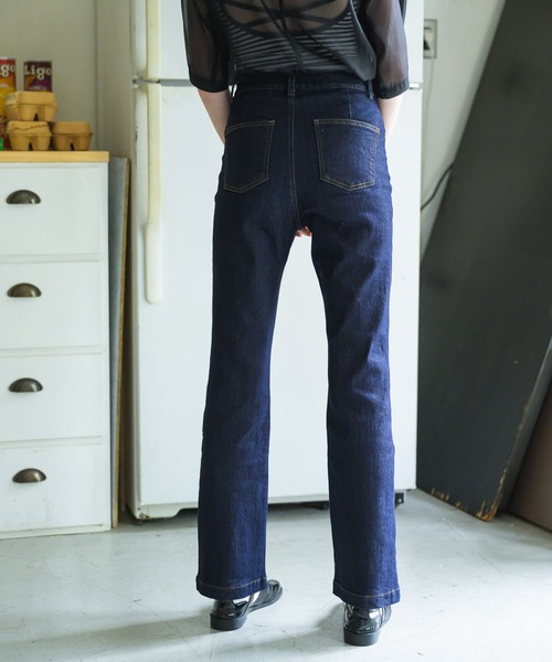 Birthday room（バースデイルーム）の「前ポケット付きデニムパンツ（デニムパンツ・レディース・ネイビー・SMALL/MEDIUM/LARGE）」の11枚目の写真