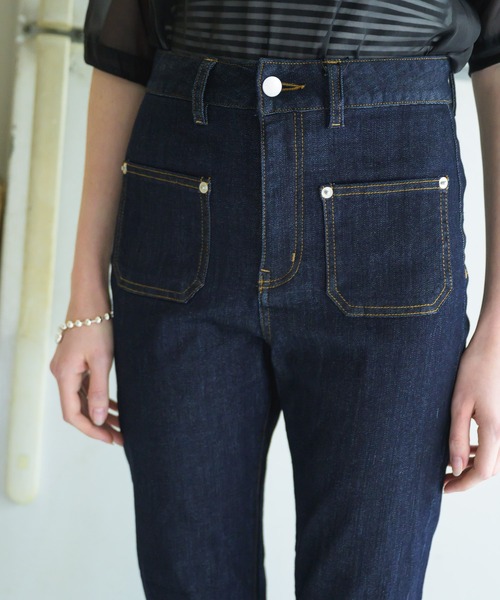 Birthday room（バースデイルーム）の「前ポケット付きデニムパンツ（デニムパンツ・レディース・ネイビー・SMALL/MEDIUM/LARGE）」の7枚目の写真