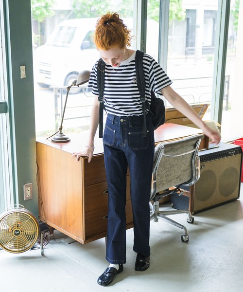 Birthday room（バースデイルーム）の「前ポケット付きデニムパンツ（デニムパンツ・レディース・ネイビー・SMALL/MEDIUM/LARGE）」の6枚目の写真