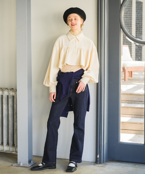 Birthday room（バースデイルーム）の「前ポケット付きデニムパンツ（デニムパンツ・レディース・ネイビー・SMALL/MEDIUM/LARGE）」の21枚目の写真