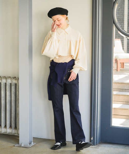 Birthday room（バースデイルーム）の「前ポケット付きデニムパンツ（デニムパンツ・レディース・ネイビー・SMALL/MEDIUM/LARGE）」の19枚目の写真