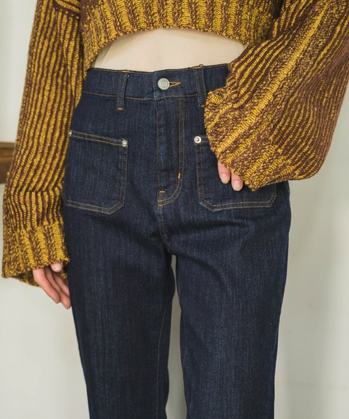 Birthday room（バースデイルーム）の「前ポケット付きデニムパンツ（デニムパンツ・レディース・ネイビー・SMALL/MEDIUM/LARGE）」の22枚目の写真