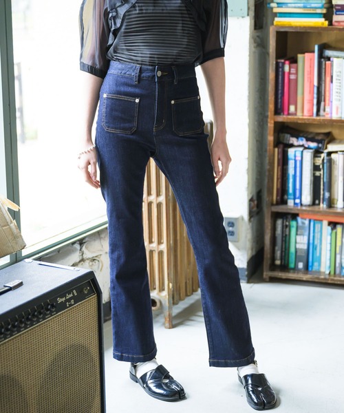 Birthday room（バースデイルーム）の「前ポケット付きデニムパンツ（デニムパンツ・レディース・ネイビー・SMALL/MEDIUM/LARGE）」の16枚目の写真