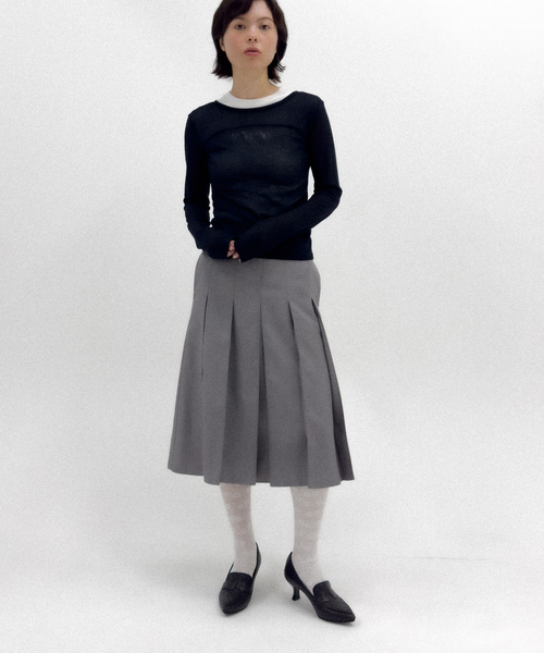 Charles Chaton(シャルルシャトン)の「sheer cut トップス(Tシャツ/カットソー・レディース・グレー/ピンク/サックスブルー/ブラック・FREE)」の7枚目の写真