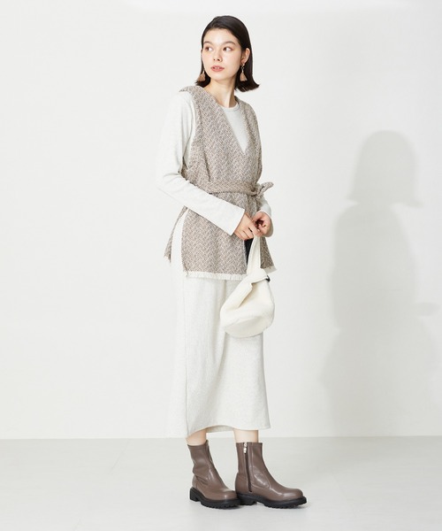 ORiental TRaffic（オリエンタルトラフィック）の「タンクソールストレッチブーツ 31414（ブーツ・レディース・ブラック/ベージュ/グレー/モカ・LL/3L/SS/S/M/L）」の11枚目の写真