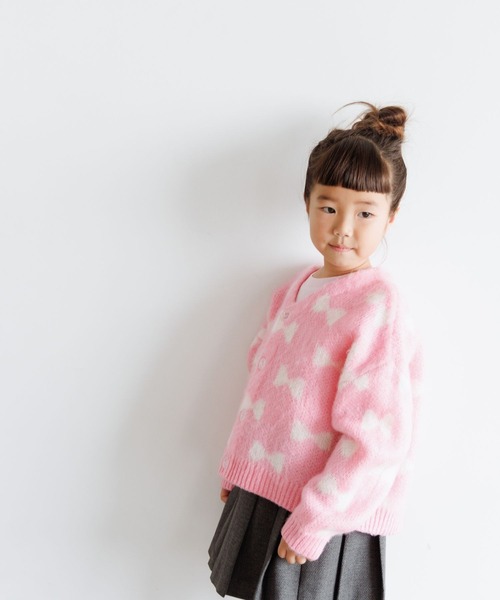 LOWRYS FARM(ローリーズファーム)の「リボンジャガードニットカーデ 973687(ニット/セーター・キッズ・ブラック/ピンク・110cm/120cm/130cm/140cm/150cm)」の13枚目の写真
