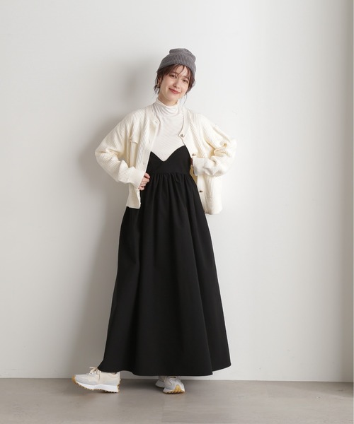 N.(N. Natural Beauty Basic)(エヌエヌナチュラルビューティーベーシック)の「◆ムジツイード編みカーディガン(カーディガン/ボレロ・レディース・オフホワイト/ネイビー/オレンジ・MEDIUM)」の8枚目の写真