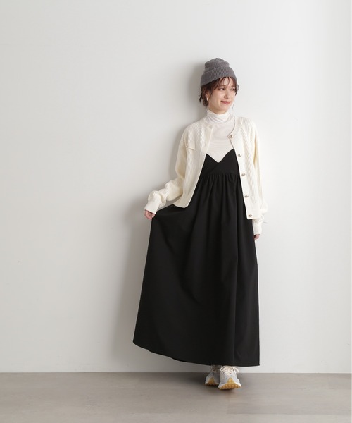 N.(N. Natural Beauty Basic)(エヌエヌナチュラルビューティーベーシック)の「◆ムジツイード編みカーディガン(カーディガン/ボレロ・レディース・オフホワイト/ネイビー/オレンジ・MEDIUM)」の9枚目の写真