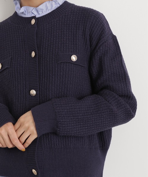 N.(N. Natural Beauty Basic)(エヌエヌナチュラルビューティーベーシック)の「◆ムジツイード編みカーディガン(カーディガン/ボレロ・レディース・オフホワイト/ネイビー/オレンジ・MEDIUM)」の20枚目の写真