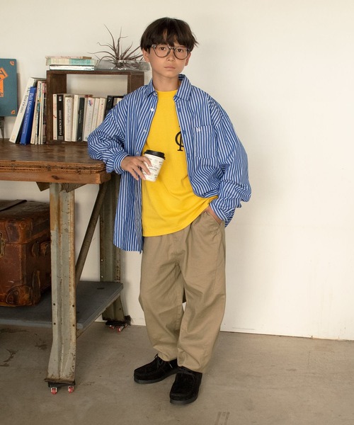 GLAZOS（グラソス）の「[ワイドテーパード]コットンツイル・バルーンパンツ（その他パンツ・キッズ・ブラック/カーキ/ベージュ・160cm/140cm/170cm/150cm）」の4枚目の写真