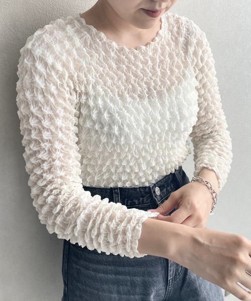 LOWRYS FARM（ローリーズファーム）の「ポップコーンプルオーバーLS　973395（その他トップス・レディース・その他1/その他2/ブラック/アイボリー・FREE）」の18枚目の写真