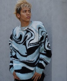 TAIN DOUBLE PUSH/タインダブルプッシュ/ENTERPRISE MARBLE KNIT CREW NECK