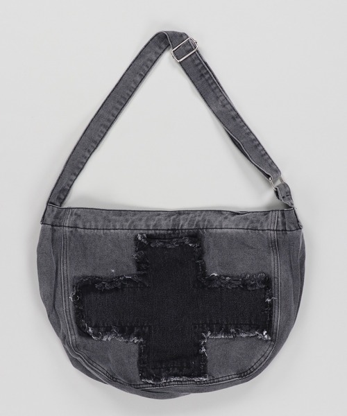 SPINNS（スピンズ）の「クロスデニムショルダーバッグ（ショルダーバッグ・レディース・ブラック/ブルー・ONESIZE）」の7枚目の写真