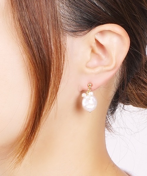 itam（アイタム）の「【itam】アイタム/ パールセラミックポストピアス/ 金属アレルギー対応ピアス（ピアス（両耳用）・レディース・ゴールド・FREE）」の2枚目の写真