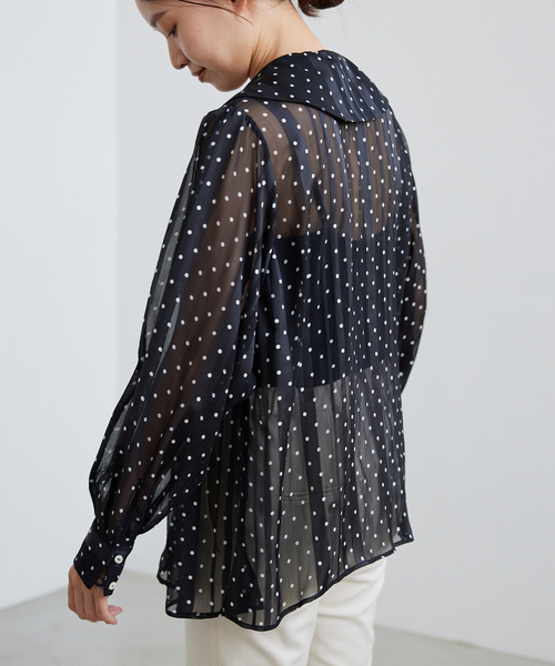 A PUPIL/ア ピューピル】BIG CLR BLOUSE -DOTS ドットブラウス（シャツ