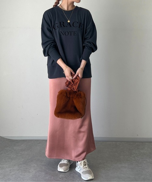 un dix cors（アンディコール）の「前後2WAYフロッキーロゴ裏毛トップス（スウェット・レディース・ネイビー/アイボリー/チャコールグレー・FREE）」の21枚目の写真