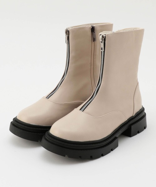 179/WG(イチナナキュウダブルジー)の「フロントZIPブーツ(ブーツ・レディース・ベージュ/ブラック・23.5cm/25.0cm/24.5cm/22.0cm)」の10枚目の写真